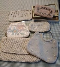 Lot Of 6 Vintage Purses Clutch Hong Kong Japan La Regale Beaded Crochet Box