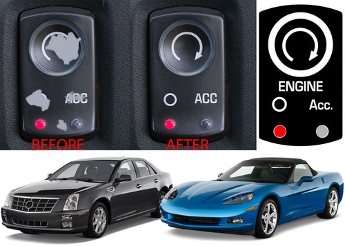 Replacement Ignition Start Button Trim Sticker For Chevrolet Corvette 2005-2013 - Picture 2 of 2