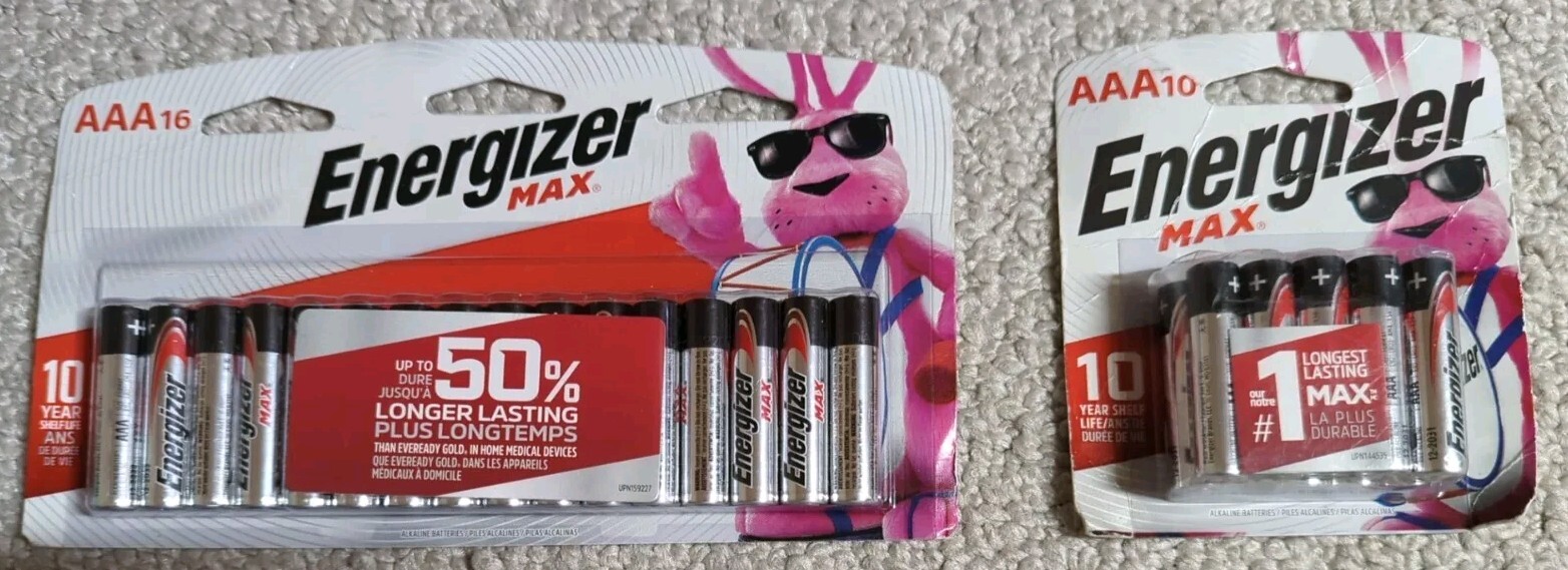 Energizer Max Alkaline AAA Batteries Pack of 16 & Pack Of 10 New 24-image