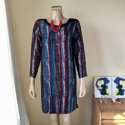SANDRO 100% Silk Multi-colour Print 3/4 