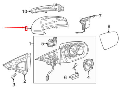 OEM MERCEDES-BENZ C W205 FRONT LEFT DOOR MIRROR HOUSING 