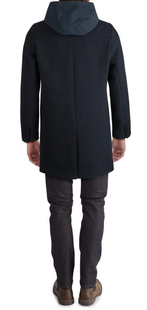 kenneth cole hooded mixed media coat