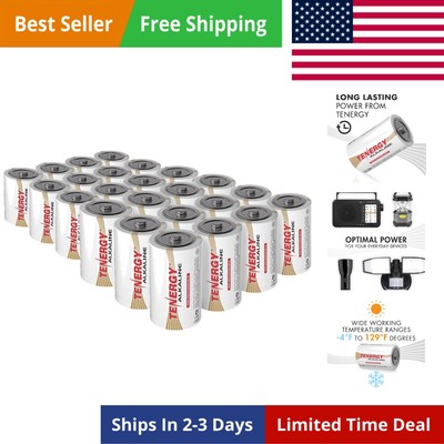 Dependable 1.5V D Alkaline Batteries - 24-Pack, Safe for Baby Electronics & More