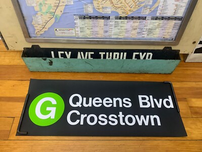 NYC SUBWAY ROLL SIGN G QUEENS BOULEVARD CROSSTOWN MANHATTAN BROOKLYN KENSINGTON