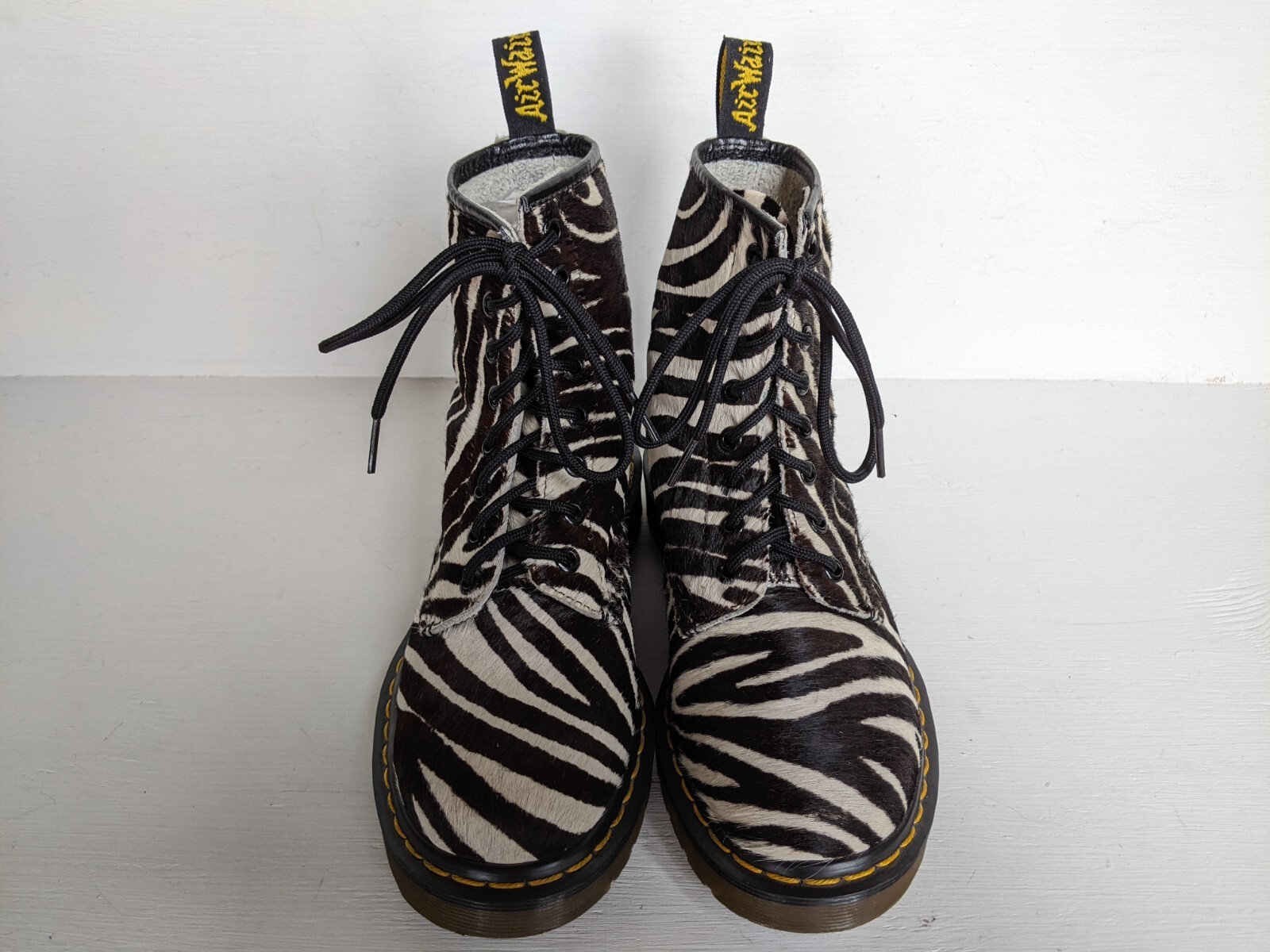 2 DOC DR. MARTENS ZEBRA PRINT PONY HAIR REAL FUR LEA… Gem