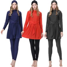 3pcs Burkini Women Muslim Hijab Swimwear Arab Full Cover Beachwear Swimsuit Suit