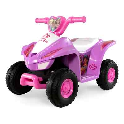 Kids Disney Princess 6V Battery-Powered Ride-On Quad, Ages 1.5+, Pink
