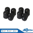 8x Black Plastic Tyre Valve Air Dust Caps Universal Car Van Truck Cycle