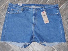 WOW Plus Women's Denim Shorts LEVI'S 501 High Rise Button Fly 22W w/Stretch NWT