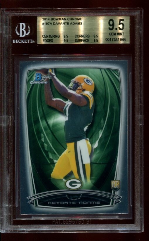 2014 Bowman Chrome #197 Davante Adams RC BGS 9.5 Gem Mint True Gem 9.5 x4
