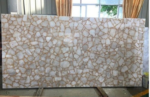 White Agate Dining Table Top Slab For Kitchen And Bar Countertop Geode Decors - Picture 2 of 2