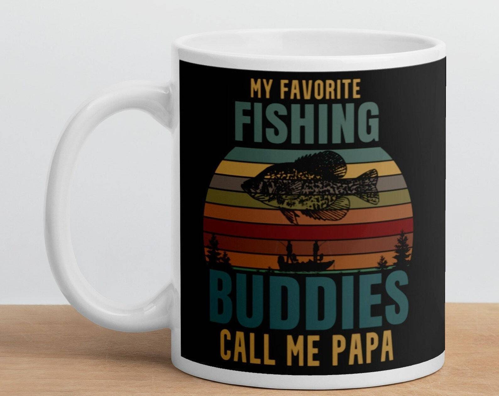 Sentimental Fishing Themed White Glossy Coffee Mug for Dad