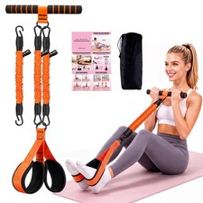 Foot Pedal Resistance Band with Handle, 3-Tube Multifunction Adjustable Yoga ...