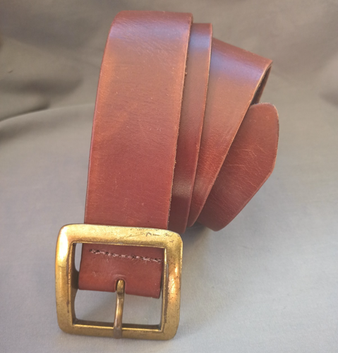 Soho Design Group Womens 1-3/8" Wide Brown Leather Belt Square Buckle Size L - Picture 1 of 13
