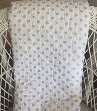 Pottery Barn Kids Gold Dot Deco Crib Quilt 34x48 Neutral Nursery Bedding
