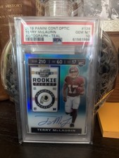 Terry McLaurin Rookie Ticket Teal Prizm On Card Auto /149 PSA 10 POP-17