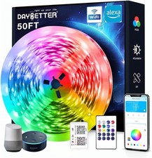 50FT RGB Neon Rope Lights Outdoor Waterproof LED Strip Lights with Remote