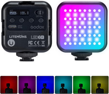 RGB Video Light 360 Degree Full Color LED Camera Light Adjustable Portable