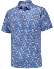 Mens Golf Polo Shirts Short Sleeve Dry Fit Performance Moisture Wicking Casua...