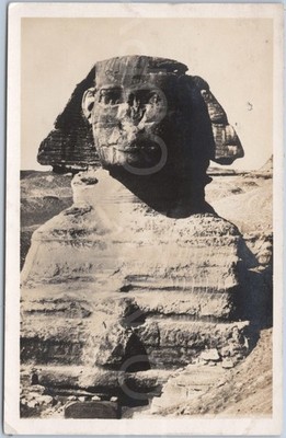 Gizeh RPPC Vintage Postkarte Antike Große Sphinx Kalkstein Statue Ägypten