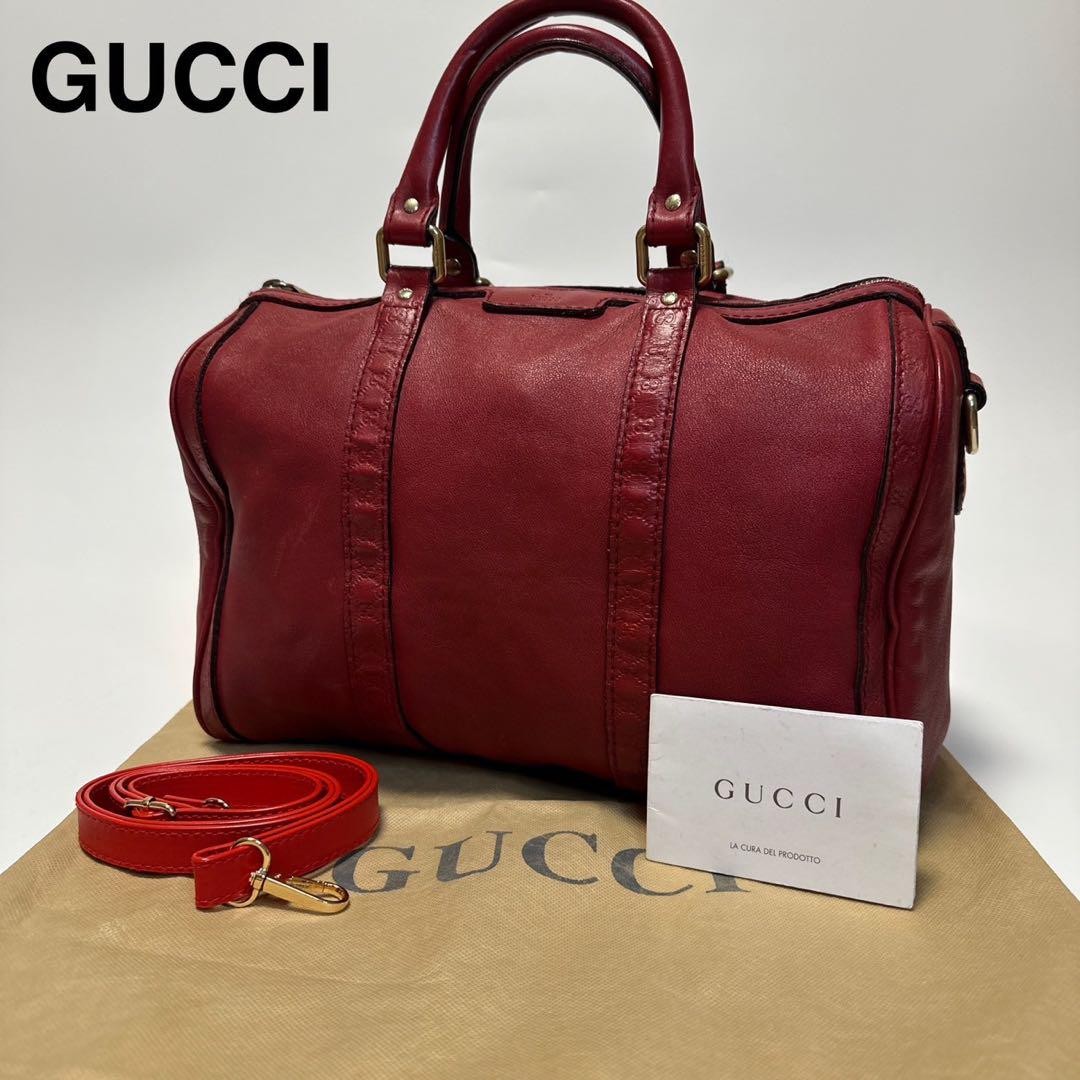 Guccij99 GG Shima Leather 2-Way Should-fi Shoulder Boston Bag by Gucci