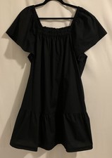 Gap Womens Size XL Dress Shift Black Pockets Knee Length 100% Cotton