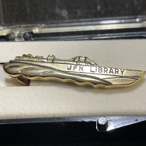 VINTAGE JFK KENNEDY Library PT-109 TIE CLASP  BOXED , New