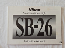 Original Nikon User Manual Autofocus Speedlight SB-26 Instruction Book