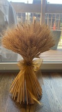 dried wheat stalks bunch with ribbon