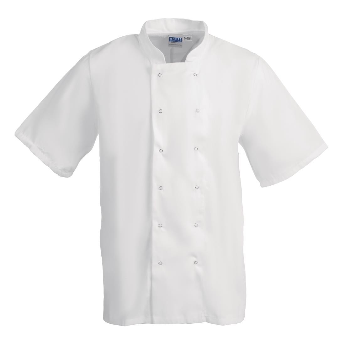 Whites Boston Unisex Short Sleeve Chefs Jacket, White, M / Medium, Chefs Apparel, Double Breasted, Machine Washable, Embroidable, Chest Size: 40 - 42 inch / 102-107cm | B250-M - Image 2