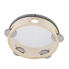 Hand Held Tambourine Drum inch Bell Birch Metal Jingles Percussion Gift 6
