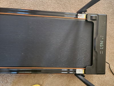 Compact Electric Walking Pad Treadmill w/ Remote & Power Cord Black/Orange