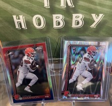 2025 Topps Chrome Dylan Sampson Ray Wave and Red, White, & Blue Refractor #308