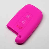 Auto SchlüSsel Silikon Schutz HüLle Pink FüR Hyundai / KIA 3 Tasten Smartkey