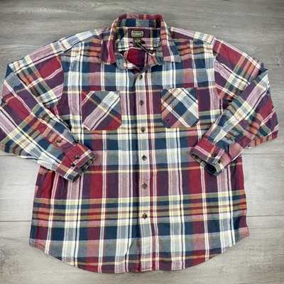 CE Schmidt Long Sleeve Button Up Heavyweight Flannel Workwear Shirt Men's XL