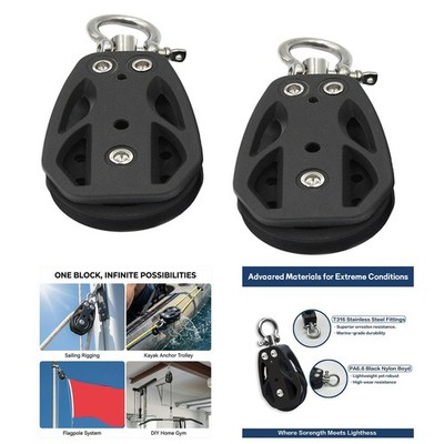 Single Swivel Sailing Block High Load Marine Pulley for Sailboats Boat