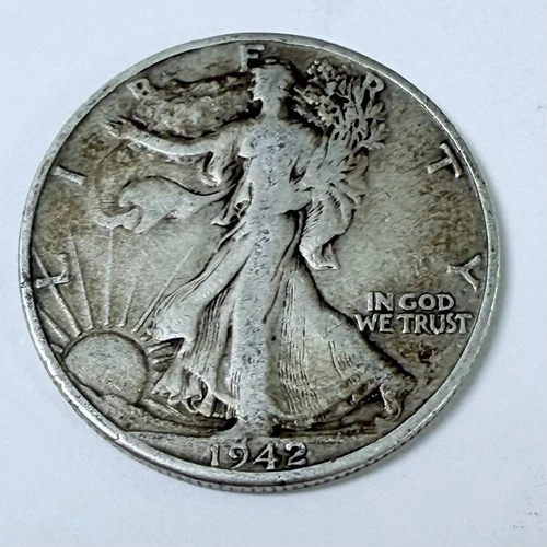 1942-D 50C Walking Liberty Half Dollar 90% Silver Fine Details #4551