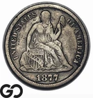 1877-CC Seated Liberty Dime, Scarcer Carson City Issue