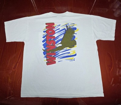 Vintage 1992 Thats Worth A Winston American Cigarettes Pocket  T-Shirt XL White