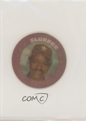 1986 Slurpee Triple Stars Coins Dark Yellow Back Purple Front Willie McGee 04br