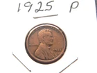 Photo of a 1925-P Lincoln Wheat Cent from an eBay listing that sold on Jul 20, 2026