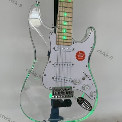 Solid Body Electric Guitar Acrylic Body Bone Nut S-S-S Transparent Free Shipping