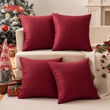 MIULEE Pack of 4 Decorative Christmas Throw Pillow Covers Linen Waterproof Pillo