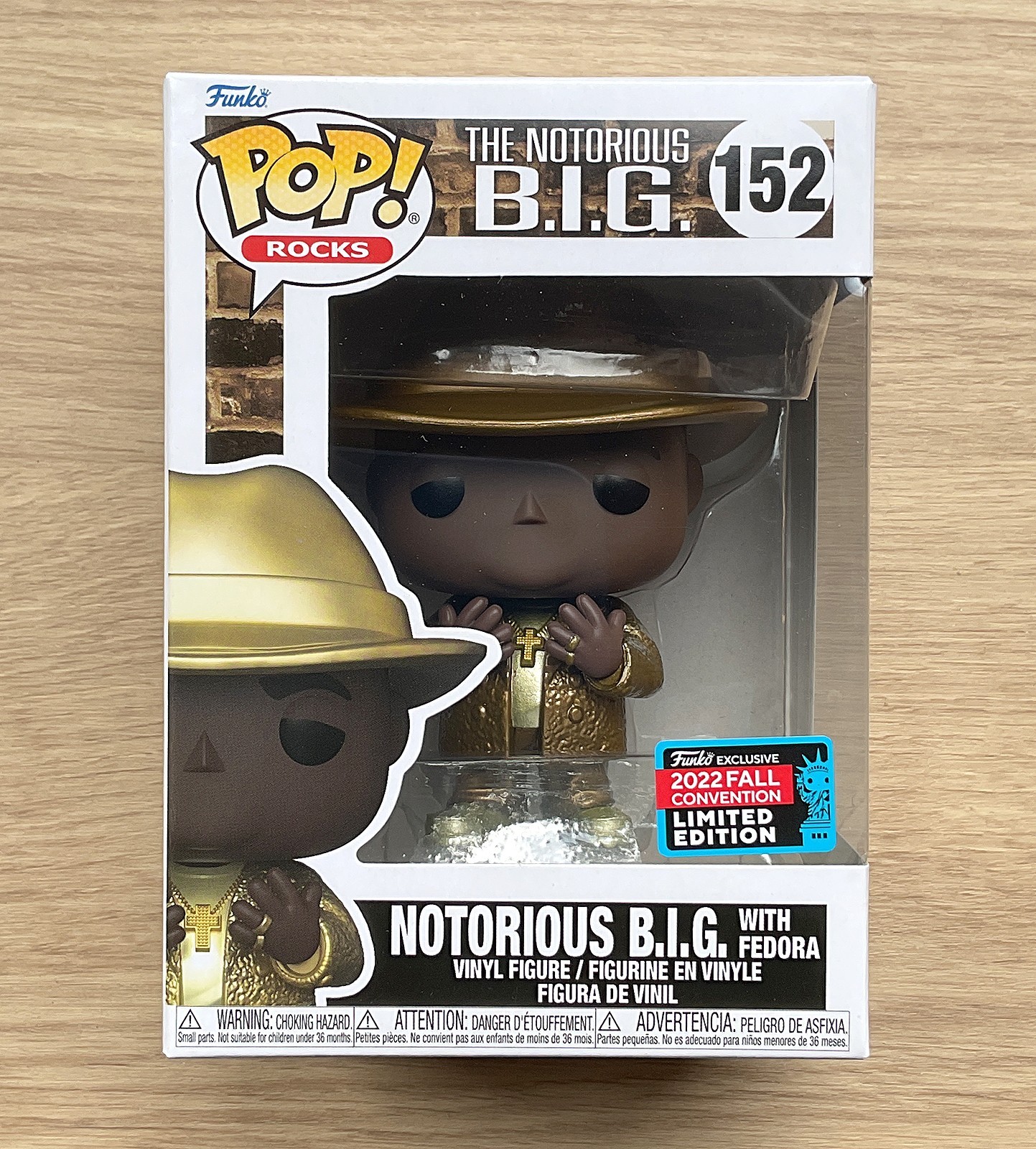 Funko Pop Rocks The Notorious B.i.g Con Fedora Gold Nycc #152 + Protector Gratis