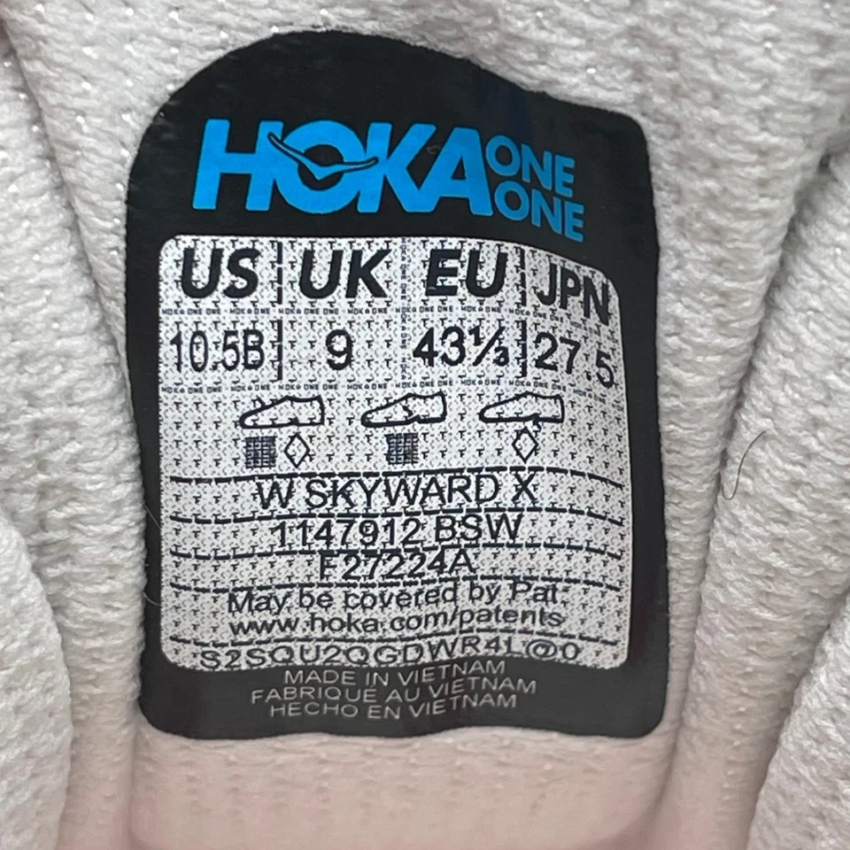 Sz 10.5 Womens Hoka Skyward X Blanc De Swim Day 1147912 BSW Running Shoes White - Image 4 of 4