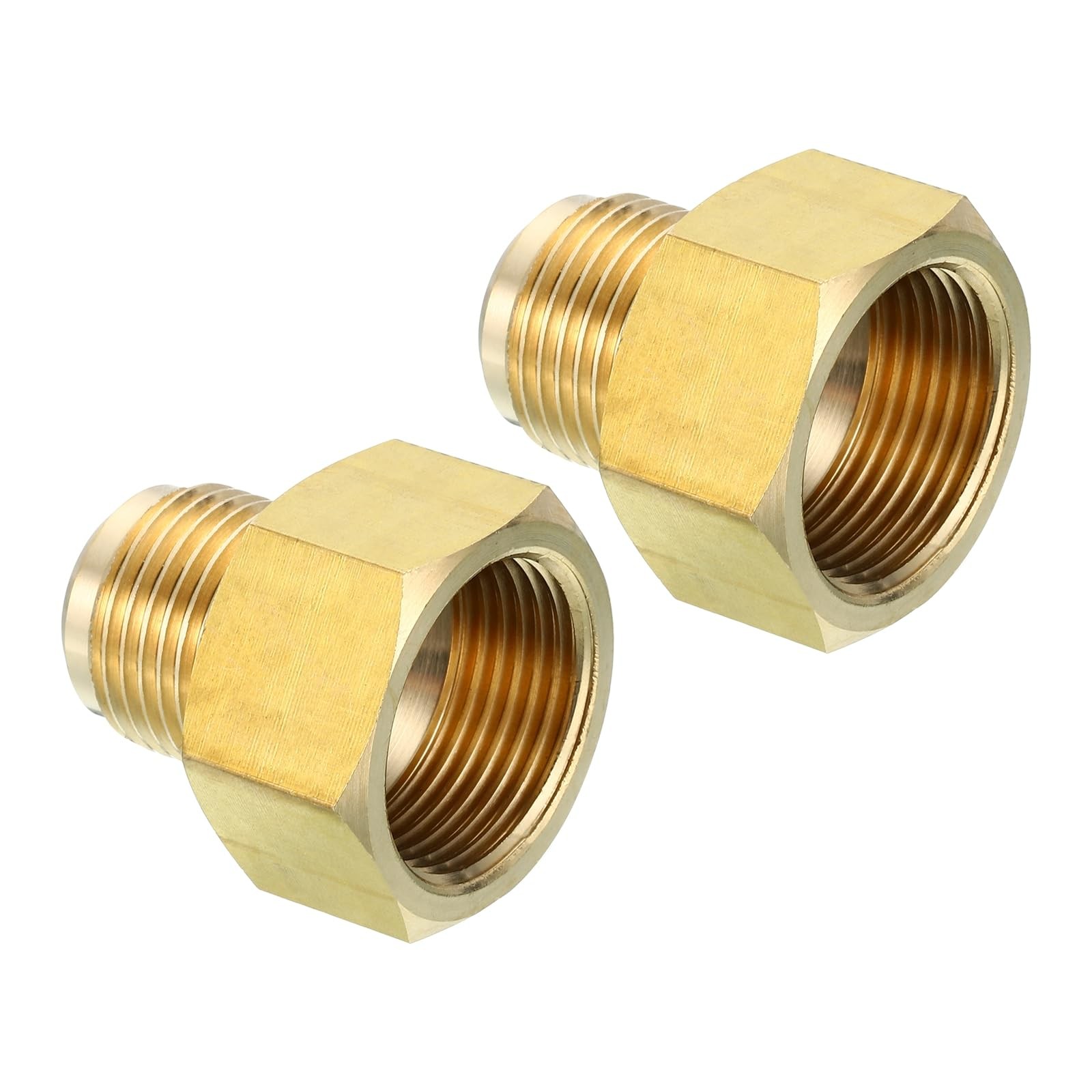 PATIKIL 3/4" Female x 5/8" Male Flare Connector 2Pcs Brass HVAC Fitting New