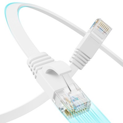Cat 6 Flat Ethernet Cable 50 FT, UTP 10Gbps HighSpeed Cat6 Ethernet Cable, Pu...