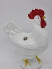Vintage Westmoreland Milk Glass Standing Rooster Candy Dish Painted Comb & Feet
