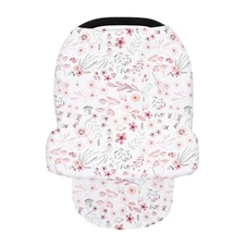 Nursing Cover for Newborn Breastfeeding Multi Use Infant Stroller Canopy Flower