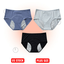 3 Pack Leakproof protective Underwear Panties For Incontinence Period Woman
